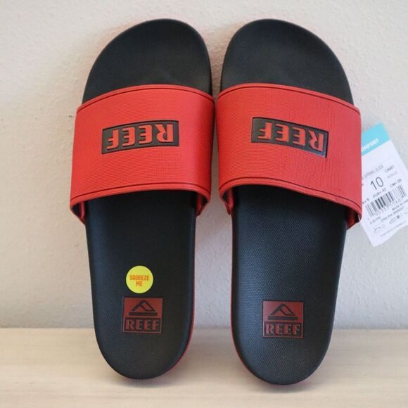 Reef CI8467 Men's Sz 10 Red/Black Cushion Spring Slip-On Slides - Picture 7 of 10